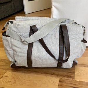 Pottery Barn Kids Gray Ikat Classic Diaper Bag